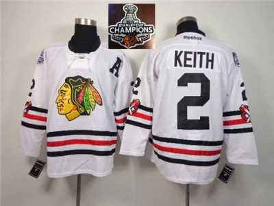NHL Chicago Blackhawks #2 Duncan Keith 2015 Winter Classic White 2015 Stanley Cup Champions jerseys
