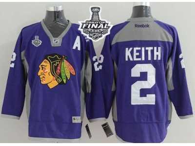NHL Chicago Blackhawks #2 Duncan Keith Purple Practice 2015 Stanley Cup Stitched Jerseys