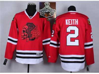 NHL Chicago Blackhawks #2 Duncan Keith Red(Red Skull) 2014 Stadium Series 2015 Stanley Cup Champions jerseys