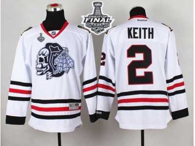 NHL Chicago Blackhawks #2 Duncan Keith White(White Skull) 2015 Stanley Cup Stitched Jerseys