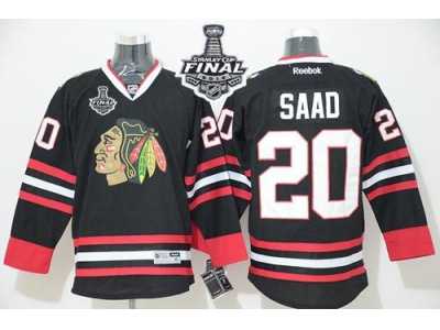 NHL Chicago Blackhawks #20 Brandon Saad Black 2015 Stanley Cup Stitched Jerseys