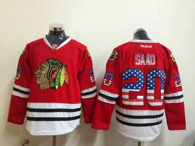 NHL Chicago Blackhawks #20 Saad red national flag Stitched jerseys