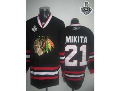 NHL Chicago Blackhawks #21 Stan Mikita Black 2015 Stanley Cup Stitched Jerseys