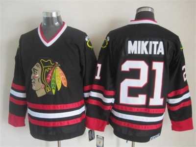 NHL Chicago Blackhawks #21 mikita black Throwback Stitched jerseys