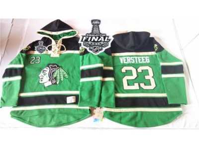 NHL Chicago Blackhawks #23 Kris Versteeg Green St. Patrick's Day McNary Lace Hoodie 2015 Stanley Cup Stitched Jerseys