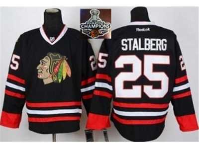 NHL Chicago Blackhawks #25 stalberg Black 2015 Stanley Cup Champions jerseys