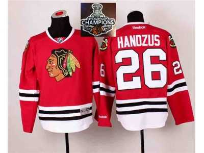 NHL Chicago Blackhawks #26 Michal Handzus Red 2014 Stadium Series 2015 Stanley Cup Champions jerseys