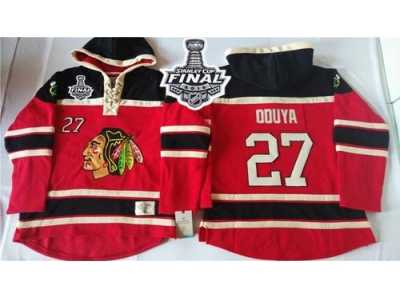 NHL Chicago Blackhawks #27 Johnny Oduya Red Sawyer Hooded Sweatshirt 2015 Stanley Cup Stitched Jerseys