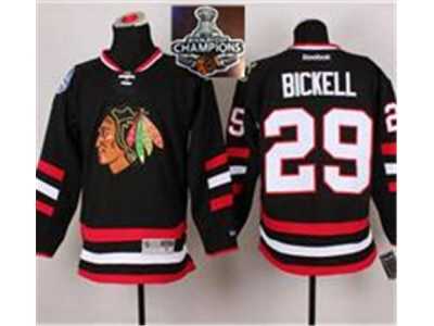 NHL Chicago Blackhawks #29 Bryan Bickell Black 2014 Stadium Series 2015 Stanley Cup Champions jerseys