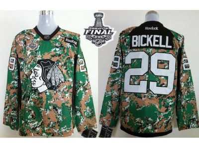 NHL Chicago Blackhawks #29 Bryan Bickell Camo Veterans Day Practice 2015 Stanley Cup Stitched Jerseys