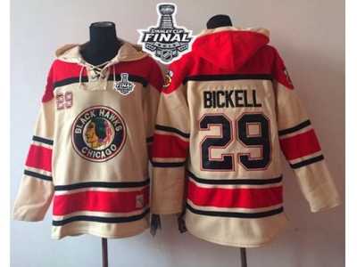 NHL Chicago Blackhawks #29 Bryan Bickell Cream Sawyer Hooded Sweatshirt 2015 Stanley Cup Stitched Jerseys