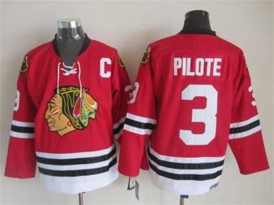 NHL Chicago Blackhawks #3 Pilote red Throwback Frenate jerseys