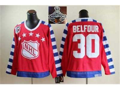 NHL Chicago Blackhawks #30 ED belfour all star 75th Anniversary red CCM 2015 Stanley Cup Champions jerseys