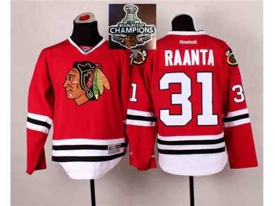 NHL Chicago Blackhawks #31 Antti Raanta Red 2014 Stadium Series 2015 Stanley Cup Champions jerseys
