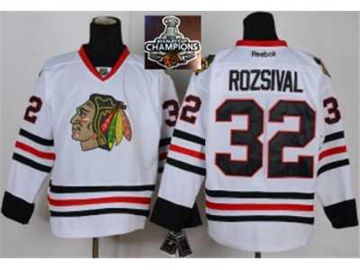 NHL Chicago Blackhawks ##32 Rozsival white 2015 Stanley Cup Champions jerseys