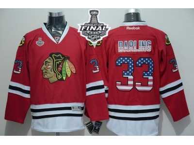 NHL Chicago Blackhawks #33 Scott Darling Red USA Flag Fashion 2015 Stanley Cup Stitched Jerseys