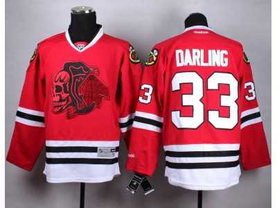 NHL Chicago Blackhawks #33 Scott Darling Red jerseys(red Skull)