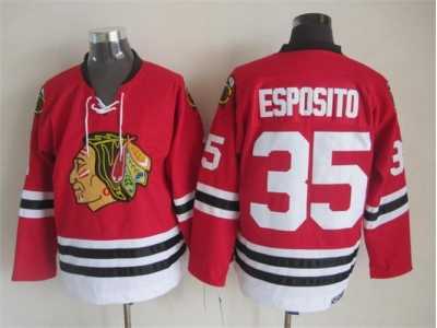NHL Chicago Blackhawks #35 Esposito red Throwback Frenate jerseys