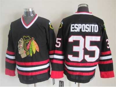 NHL Chicago Blackhawks #35 esposito black Throwback Stitched jerseys