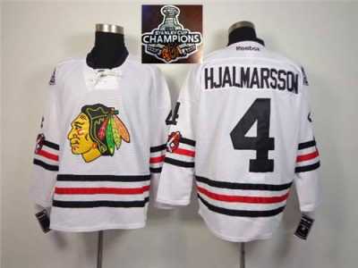 NHL Chicago Blackhawks #4 Niklas Hjalmarsson 2015 Winter Classic White 2015 Stanley Cup Champions jerseys