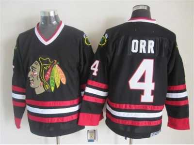 NHL Chicago Blackhawks #4 ORR black Throwback Stitched jerseys