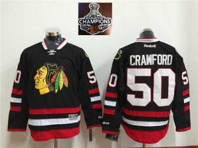 NHL Chicago Blackhawks #50 Corey Crawford 2015 Winter Classic Black 2015 Stanley Cup Champions jerseys