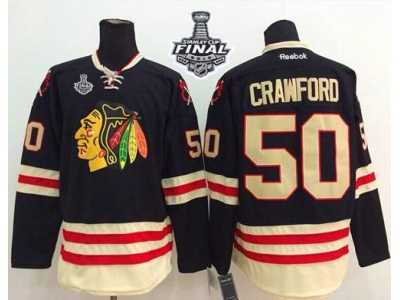 NHL Chicago Blackhawks #50 Corey Crawford Black 2015 Winter Classic 2015 Stanley Cup Stitched Jerseys
