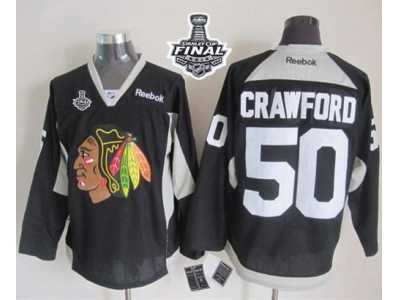 NHL Chicago Blackhawks #50 Corey Crawford Black Practice 2015 Stanley Cup Stitched Jerseys