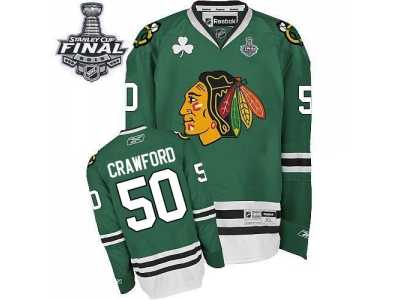 NHL Chicago Blackhawks #50 Corey Crawford Green 2015 Stanley Cup Stitched Jerseys