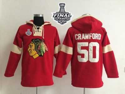 NHL Chicago Blackhawks #50 Corey Crawford Red 2015 Stanley Cup Pullover Jerseys