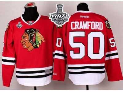 NHL Chicago Blackhawks #50 Corey Crawford Red 2015 Stanley Cup Stitched Jerseys