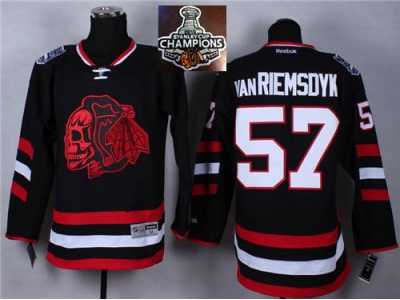 NHL Chicago Blackhawks #57 Van RIEMSDYK Black (Red Skull) 2014 Stadium Series 2015 Stanley Cup Champions jerseys