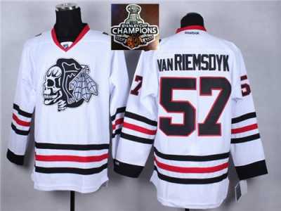 NHL Chicago Blackhawks #57 Van RIEMSDYK White(White Skull) 2014 Stadium Series 2015 Stanley Cup Champions jerseys