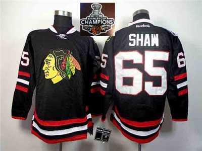 NHL Chicago Blackhawks #65 Andrew Shaw Black 2014 Stadium Series 2015 Stanley Cup Champions jerseys