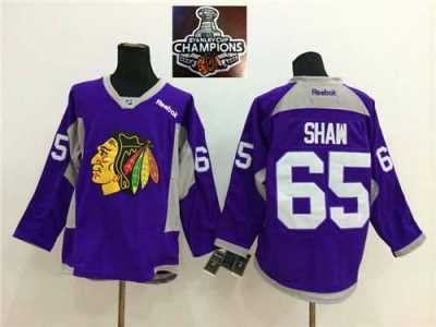 NHL Chicago Blackhawks #65 Andrew Shaw Purple Practice 2015 Stanley Cup Champions jerseys