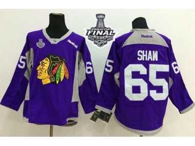 NHL Chicago Blackhawks #65 Andrew Shaw Purple Practice 2015 Stanley Cup Stitched Jerseys