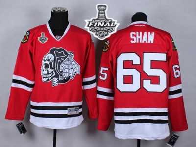 NHL Chicago Blackhawks #65 Andrew Shaw Red(White Skull) 2015 Stanley Cup Stitched Jerseys