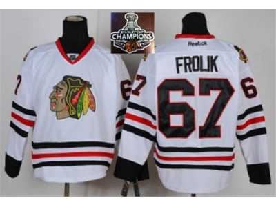NHL Chicago Blackhawks #67 Frolik White 2015 Stanley Cup Champions jerseys