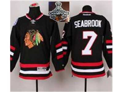 NHL Chicago Blackhawks #7 Brent Seabrook Black 2014 Stadium Series 2015 Stanley Cup Champions jerseys