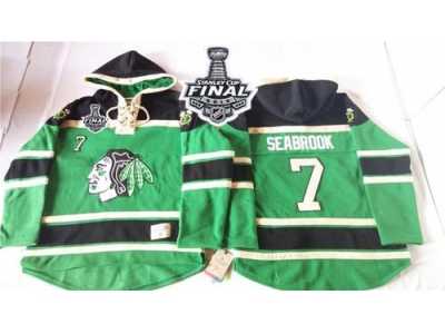 NHL Chicago Blackhawks #7 Brent Seabrook Green St. Patrick's Day McNary Lace Hoodie 2015 Stanley Cup Stitched Jerseys