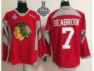 NHL Chicago Blackhawks #7 Brent Seabrook Red Practice 2015 Stanley Cup Stitched Jerseys