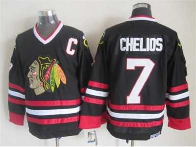 NHL Chicago Blackhawks #7 Chris Chelios black Throwback Stitched jerseys