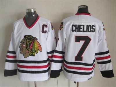 NHL Chicago Blackhawks #7 Chris Chelios white Throwback Stitched jerseys