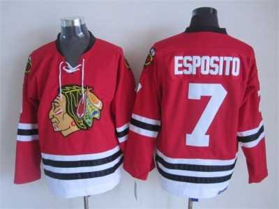 NHL Chicago Blackhawks #7 Esposito red Throwback Frenate jerseys