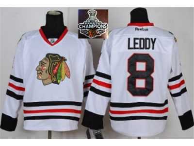 NHL Chicago Blackhawks #8 Nick Leddy white 2015 Stanley Cup Champions jerseys
