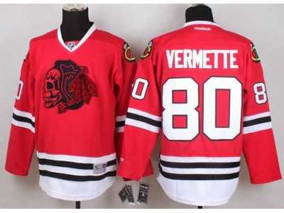 NHL Chicago Blackhawks #80 Antoine Vermette Red(Red Skull) Stitched jerseys