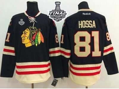 NHL Chicago Blackhawks #81 Marian Hossa Black 2015 Winter Classic 2015 Stanley Cup Stitched Jerseys