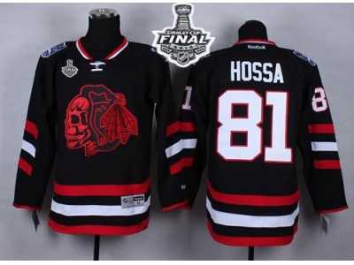 NHL Chicago Blackhawks #81 Marian Hossa Black(Red Skull) 2014 Stadium Series 2015 Stanley Cup Stitched Jerseys