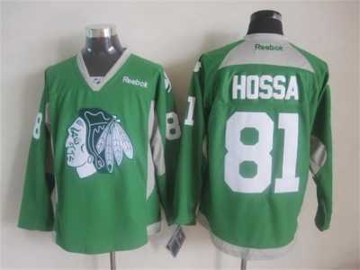 NHL Chicago Blackhawks #81 Marian Hossa Training green jerseys