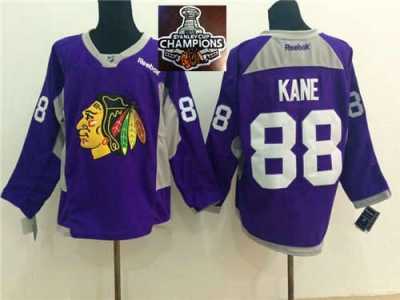 NHL Chicago Blackhawks #88 Patrick Kane Purple Practice 2015 Stanley Cup Champions jerseys